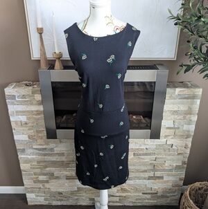 Old Navy Black Floral Midi Dress